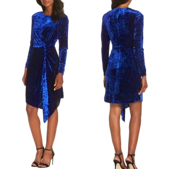 Maggy London Crushed Velvet Soft Drape Dress - Picture 2 of 8